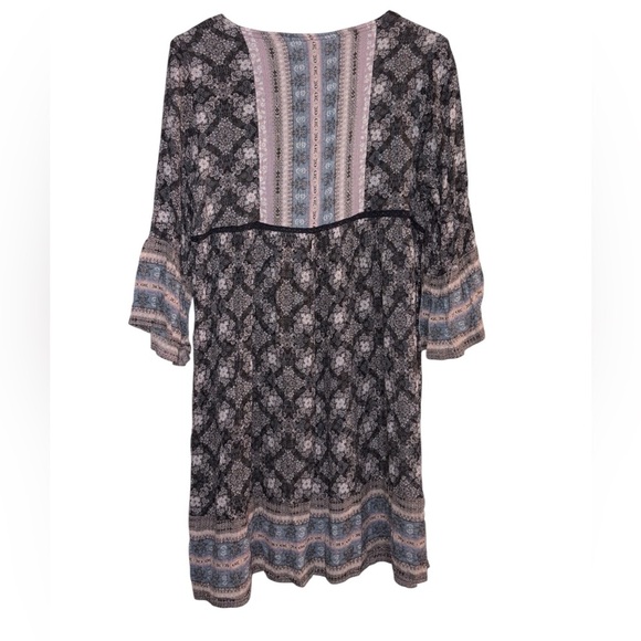 Knox Rose Boutique Dress Blue/Gray/Tan with Tassles Women's Size Medium - Picture 4 of 7